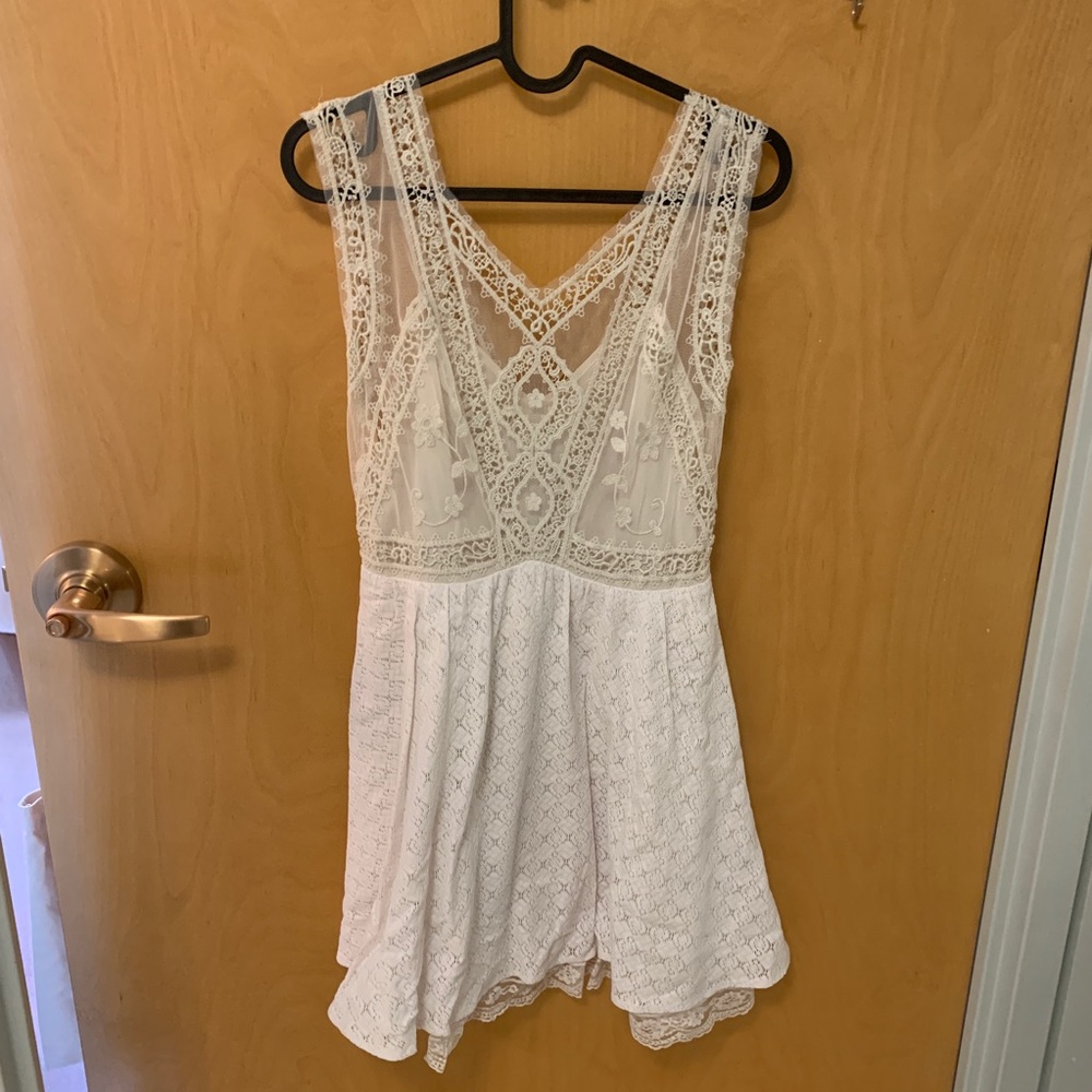 Free people rare style handmade lace mini dress